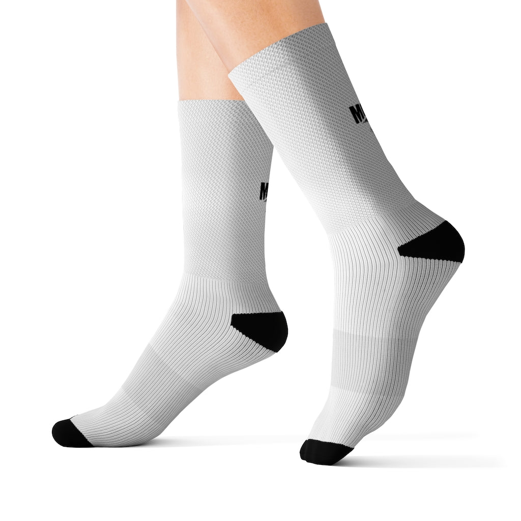 "Move 2 Improve" White Sublimation Socks