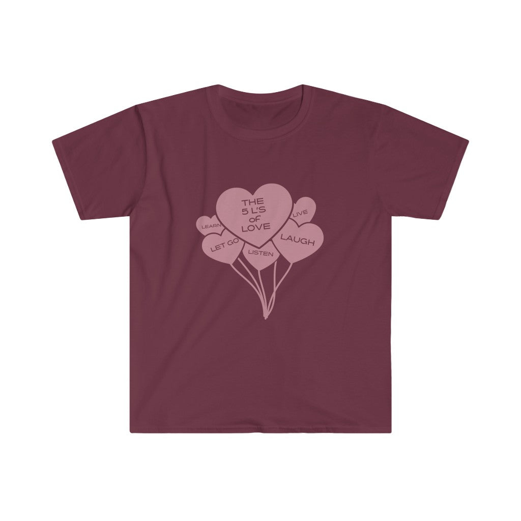 "5 L's of Love" Maroon T-Shirt